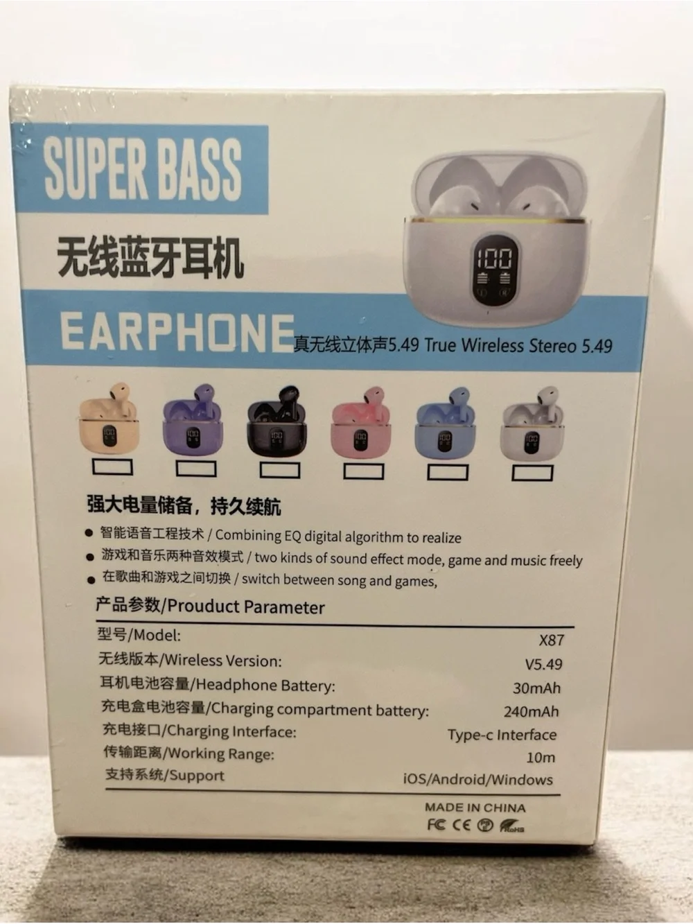 X87 True Wireless Stereo Earphones - Black